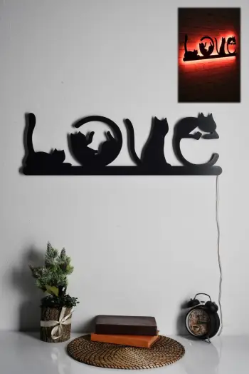 Dritë dekorative LED, motiv 'LOVE' me mace, e kuqe