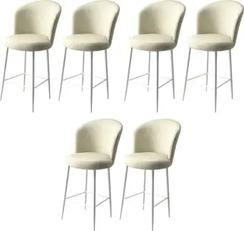 Set karrigesh për bar (6 copë), Hanah Home Fora, krem-bardhë