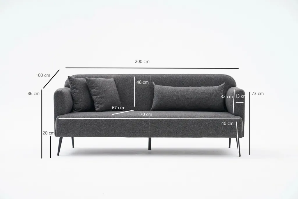 Divan treshe Atelier del Sofa, Revos, ngjyrë antracit - 7