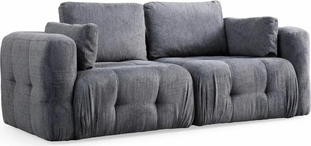 Divan dy vendësh Amaris, ngjyrë gri, 2 pjesë - 4