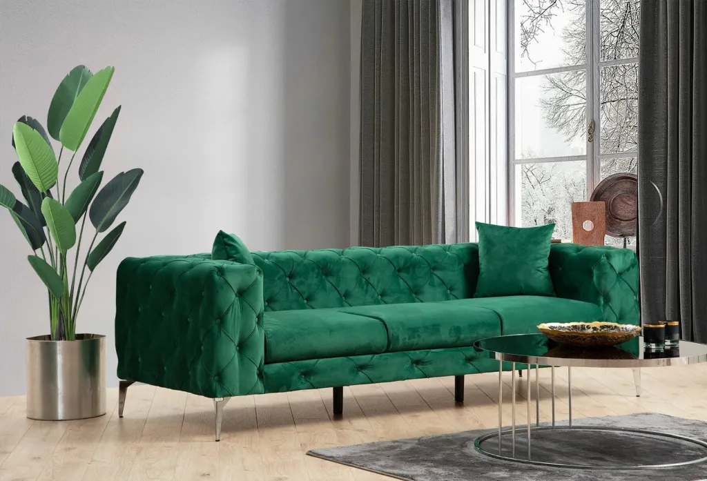 Divan treshe Atelier del Sofa, Como, ngjyrë e gjelbër - 1