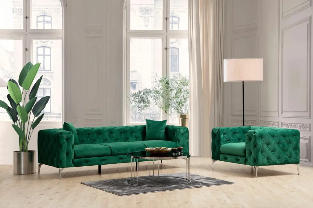 Divan treshe Atelier del Sofa, Como, ngjyrë e gjelbër - 2