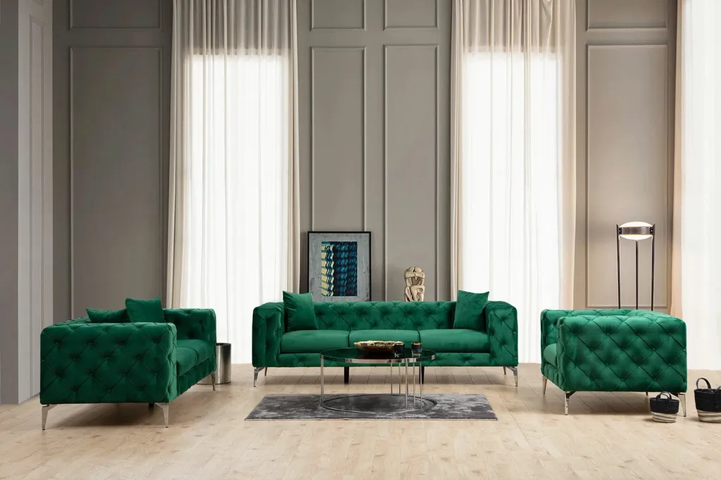 Divan treshe Atelier del Sofa, Como, ngjyrë e gjelbër - 3