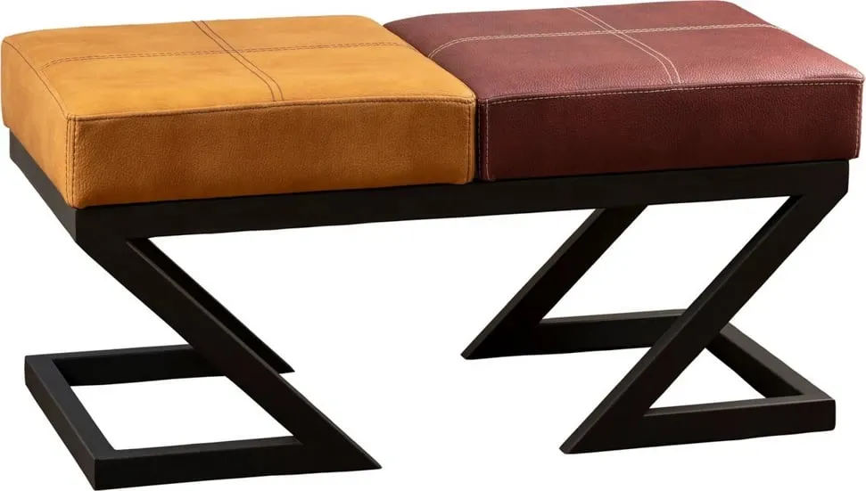 Puf Atelier del Sofa, ngjyrë mustard dhe e kuqe e errët (brda) - 2