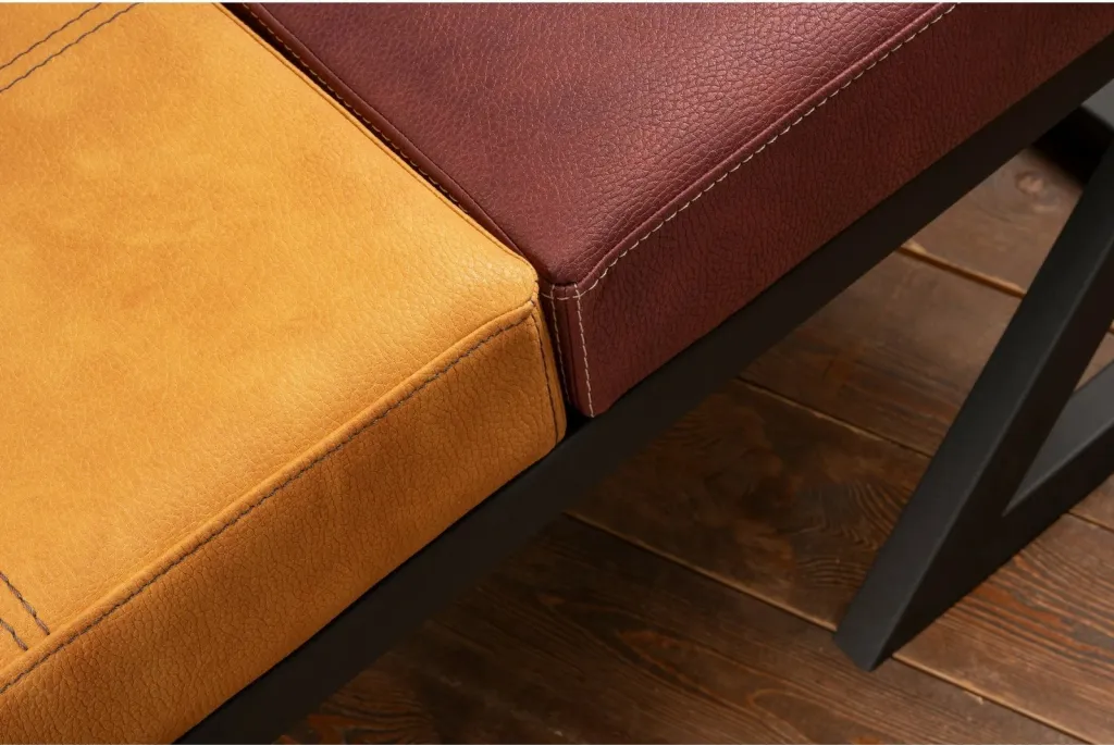 Puf Atelier del Sofa, ngjyrë mustard dhe e kuqe e errët (brda) - 3