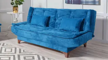 Divan-krevat treshe, ngjyrë kaltër e errët, Atelier del Sofa, Kelebek