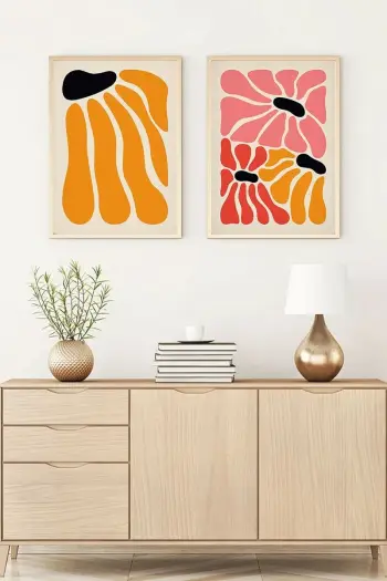 Pikturë dekorative me kornizë MDF (2 copë), Wallity, Huhu176, 70x50