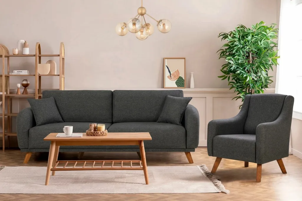 Set divan-krevat Atelier del Sofa, Hera, antracit - 1