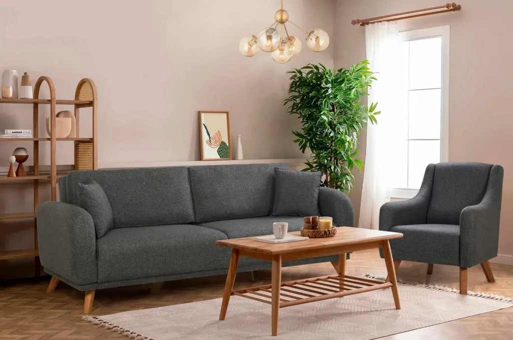 Set divan-krevat Atelier del Sofa, Hera, antracit - 2