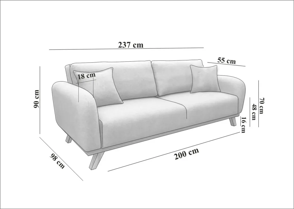 Set divan-krevat Atelier del Sofa, Hera, antracit - 19