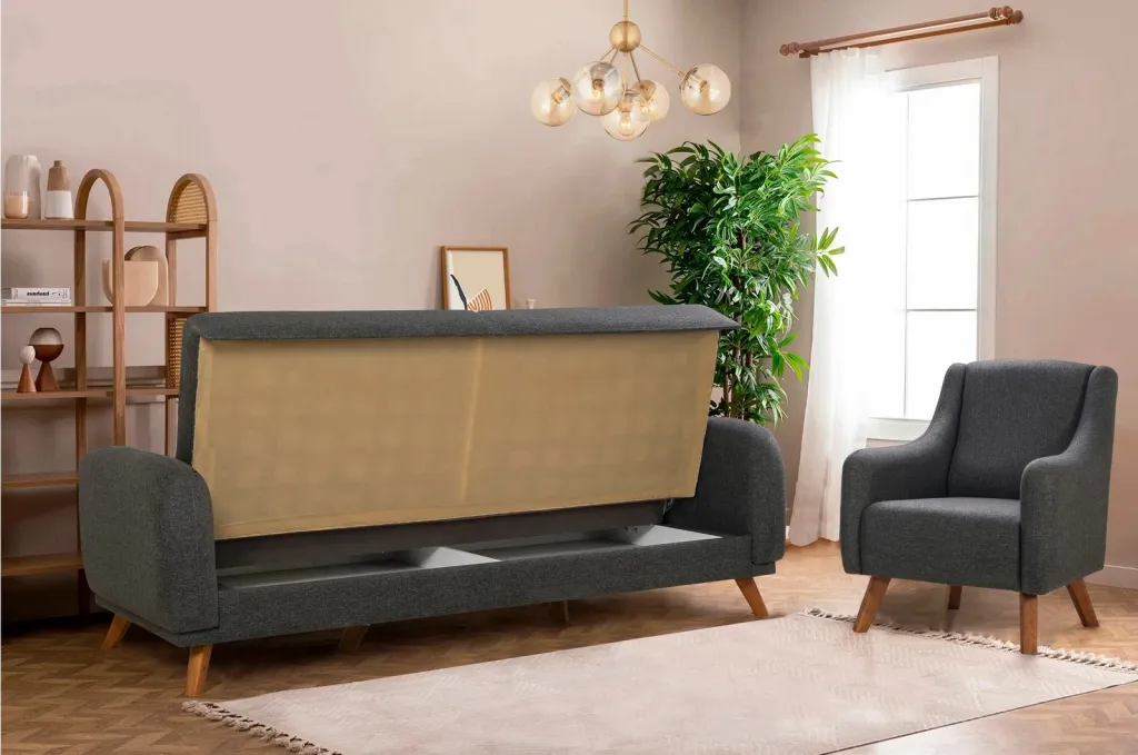 Set divan-krevat Atelier del Sofa, Hera, antracit - 7