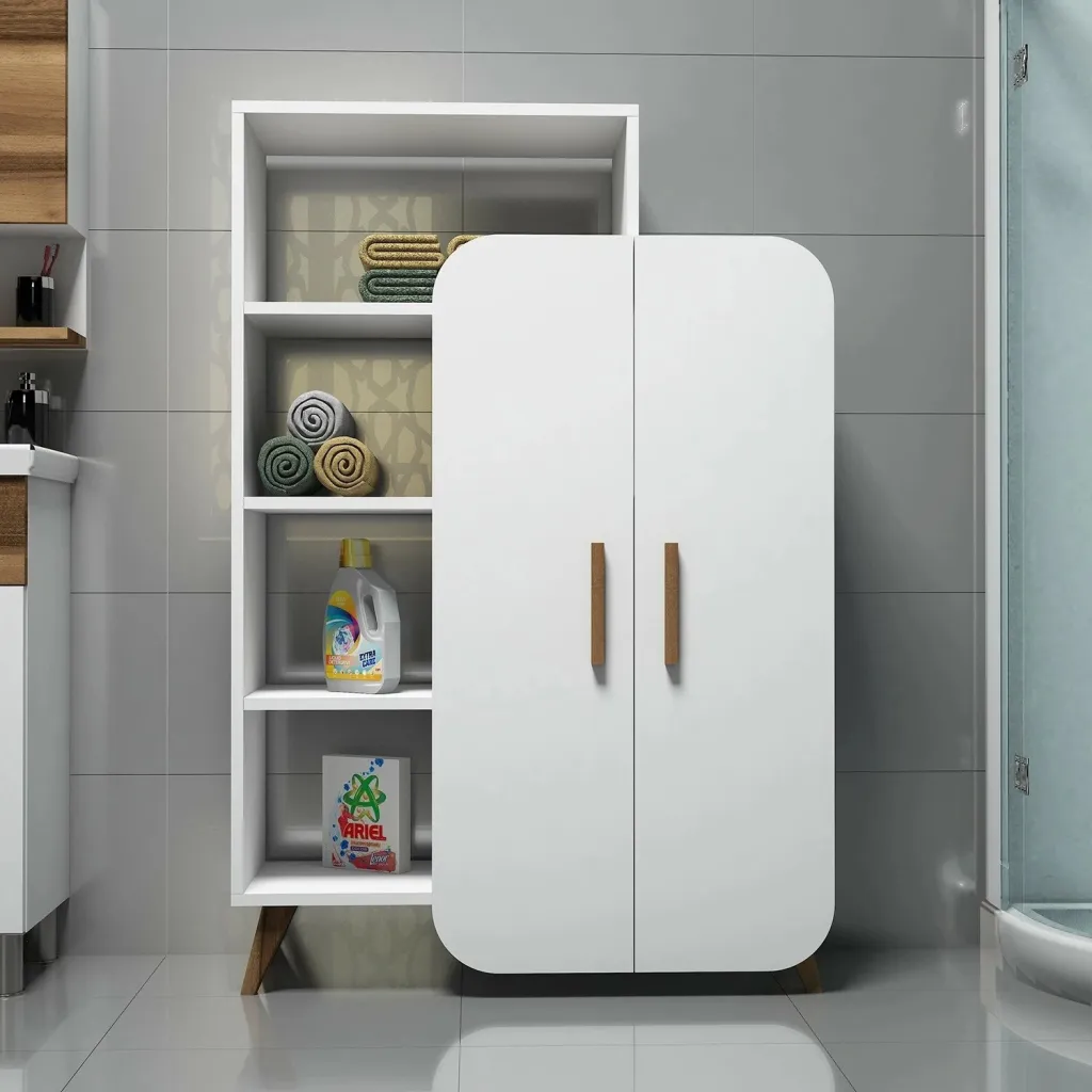 Raft librash Hanah Home, formë moderne, ngjyrë e bardhë - 3