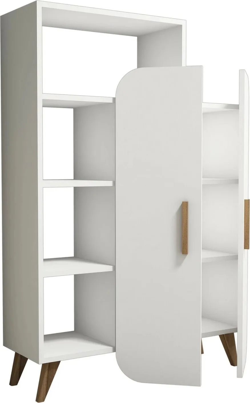 Raft librash Hanah Home, formë moderne, ngjyrë e bardhë - 4