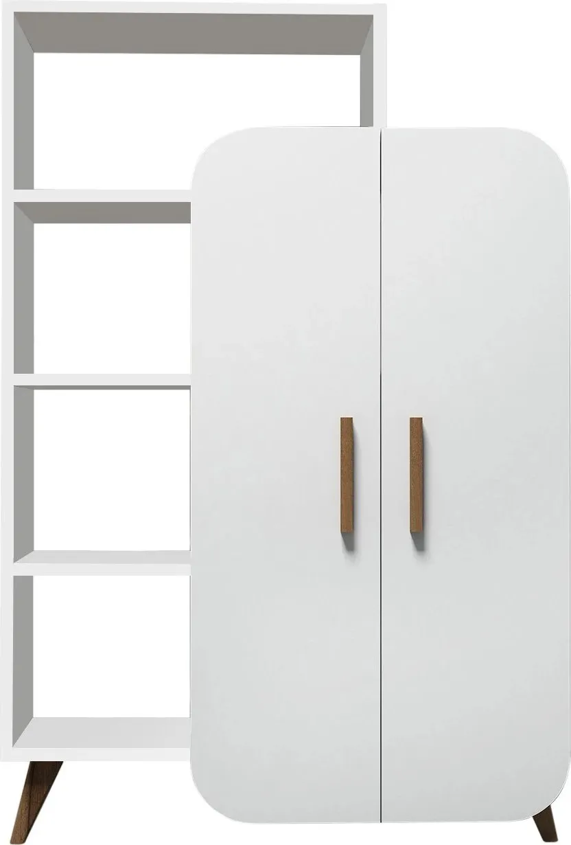 Raft librash Hanah Home, formë moderne, ngjyrë e bardhë - 5