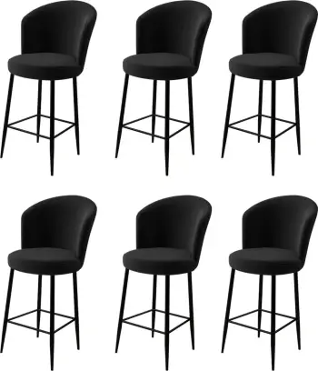 Set karrigesh për bar (6 copë), Hanah Home, Alte, e zezë