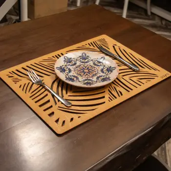 Set nënshtruesish tavoline prej druri, 6 copë, Hermia, ngjyrë mjaltë