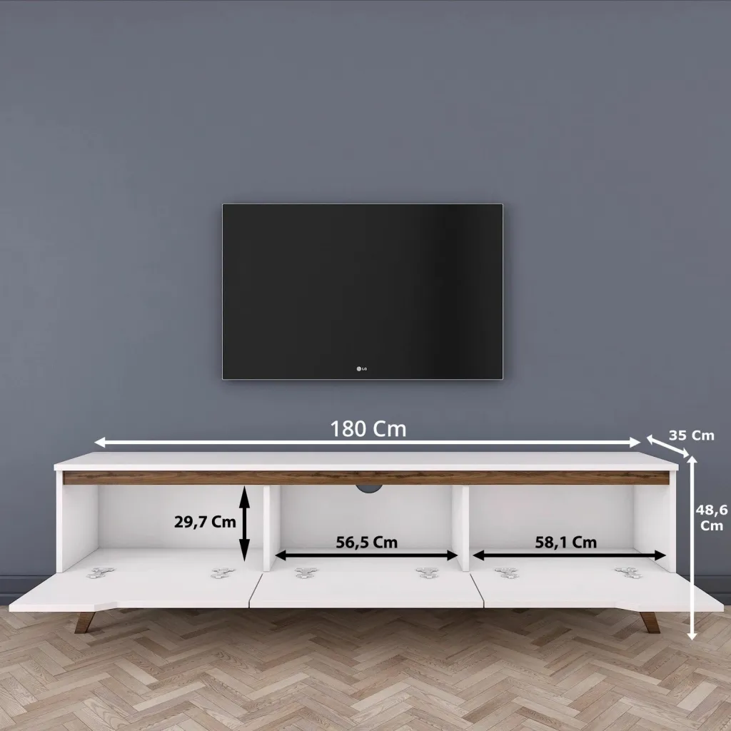 Komodë TV Hanah Home, D1 - 794, e bardhë dhe arre - 11
