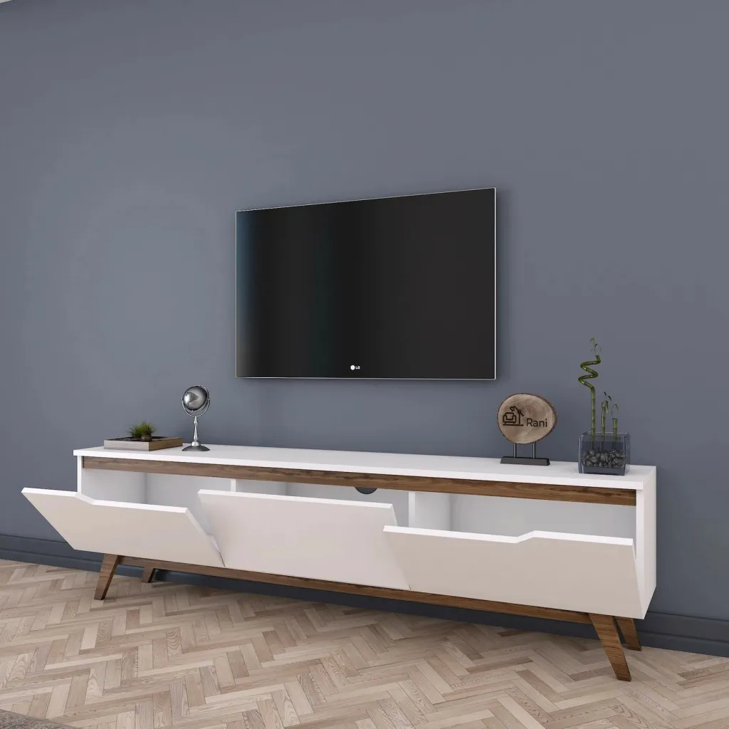 Komodë TV Hanah Home, D1 - 794, e bardhë dhe arre - 4
