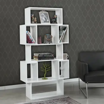 Raft librash Hanah Home, Box, ngjyrë e bardhë shkëlqyese