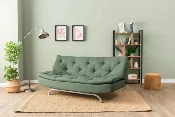 Divan-krevat treshe, ngjyrë e gjelbër, Rivo, Atelier del Sofa