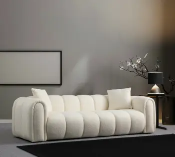 Divan treshe Atelier del Sofa Puffy, i bardhë