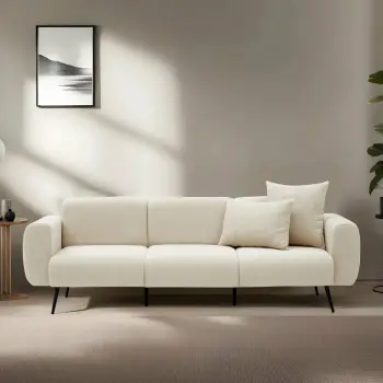 Divan treshe Atelier del Sofa, ngjyrë krem, Side