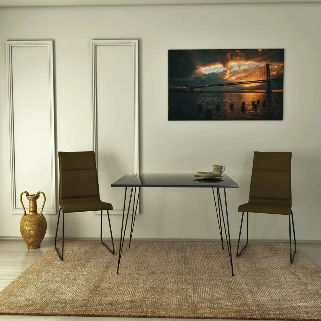 Tavolinë Hanah Home, katrore Sandalf - Royal, ngjyrë e zezë dhe e bardhë - 1