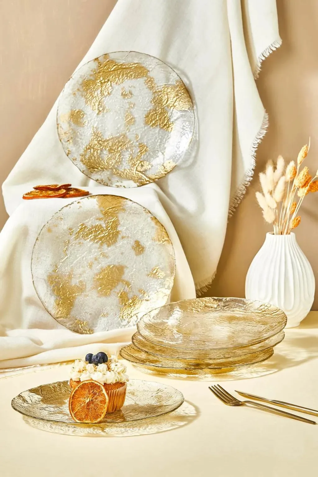 Set pjatash ëmbëlsirash (6 copë), Hermia, Marmo - 1