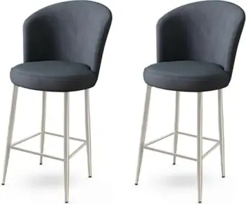 Set karrigesh për bar (2 copë), Hanah Home, Alte, anthracite, krom