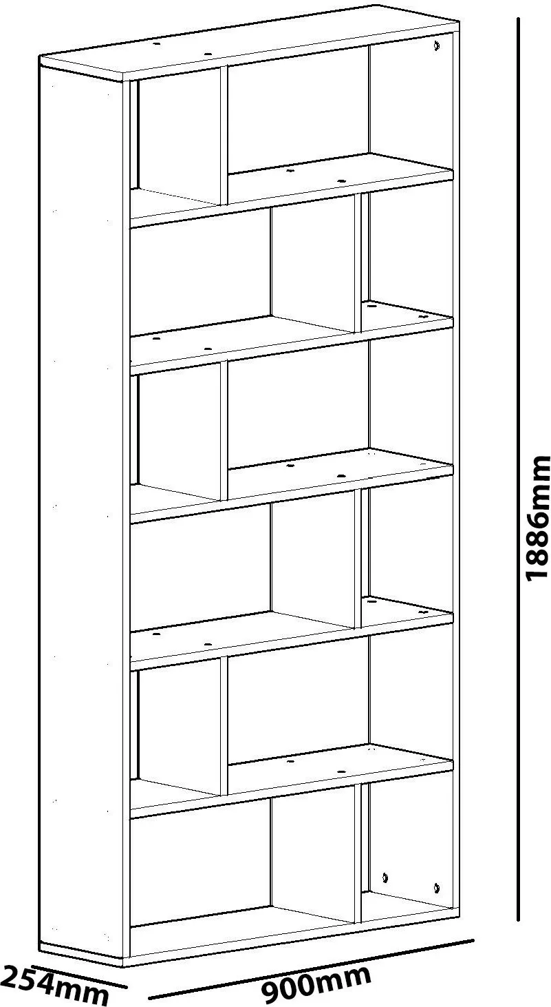 Raft librash Hanah Home, Form, ngjyrë e bardhë - 3