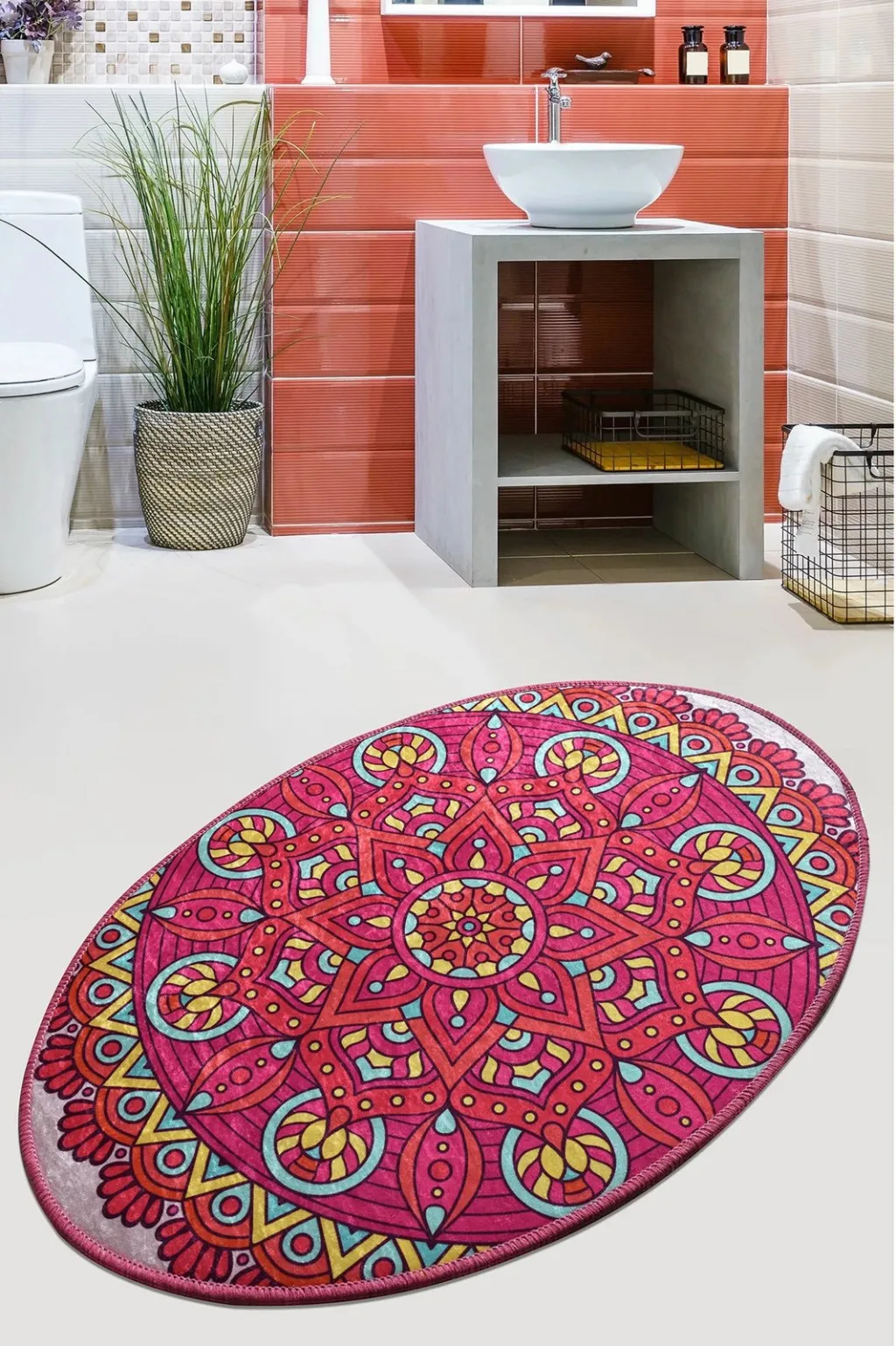 Qilim oval Conceptum Hypnose, Mandala, shumëngjyrësh, 60x90cm - 1