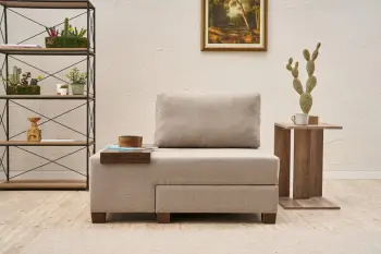 Krevat-karrige një vendës Atelier del Sofa, liri Perenna, anë e majtë, krem