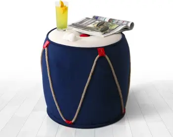 Puf Atelier del Sofa, blu e bardhë, Fora