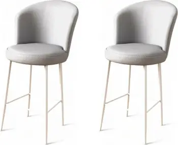 Set karrigesh për bar, dy copë, Hanah Home Uras, gri dhe bardhë