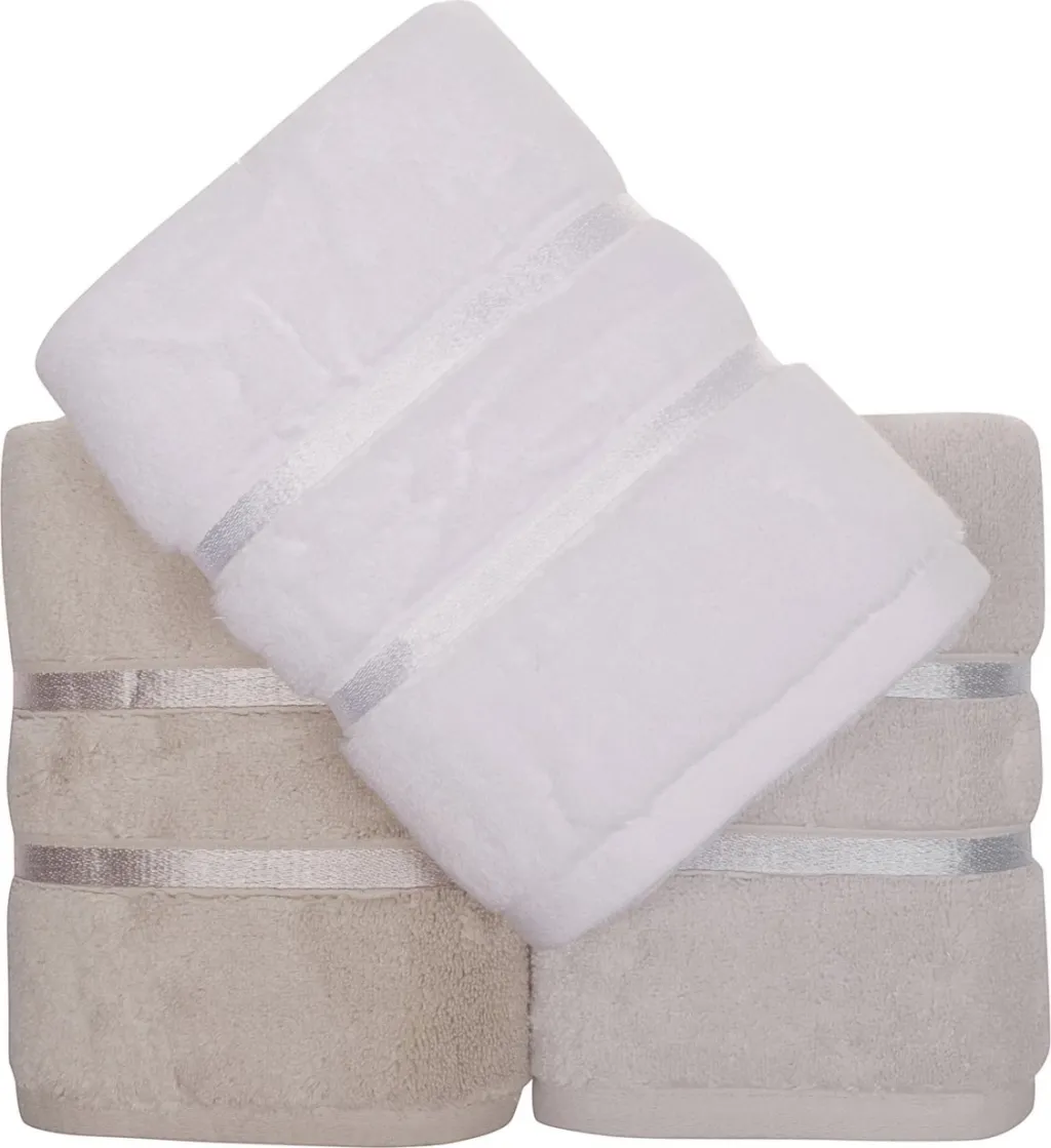 Set peshqirësh për duar (3 copë), Mijölnir Dolce, bardhë, kaltër e çelët, kafe e çelët - 3