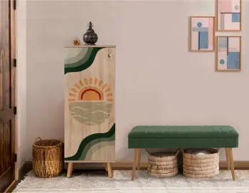 Set mobiljesh për korridor, Vegas Sonomo, ngjyrë sonomo dhe e gjelbër, 930-1070