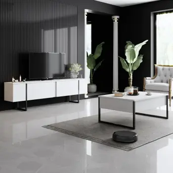 Set mobiljesh për dhomë dite, Luxe, e bardhë dhe e zezë
