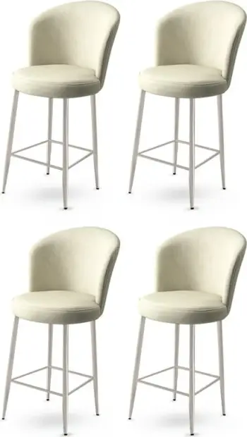 Set karrigesh për bar (4 copë), Hanah Home Fora, krem, krom