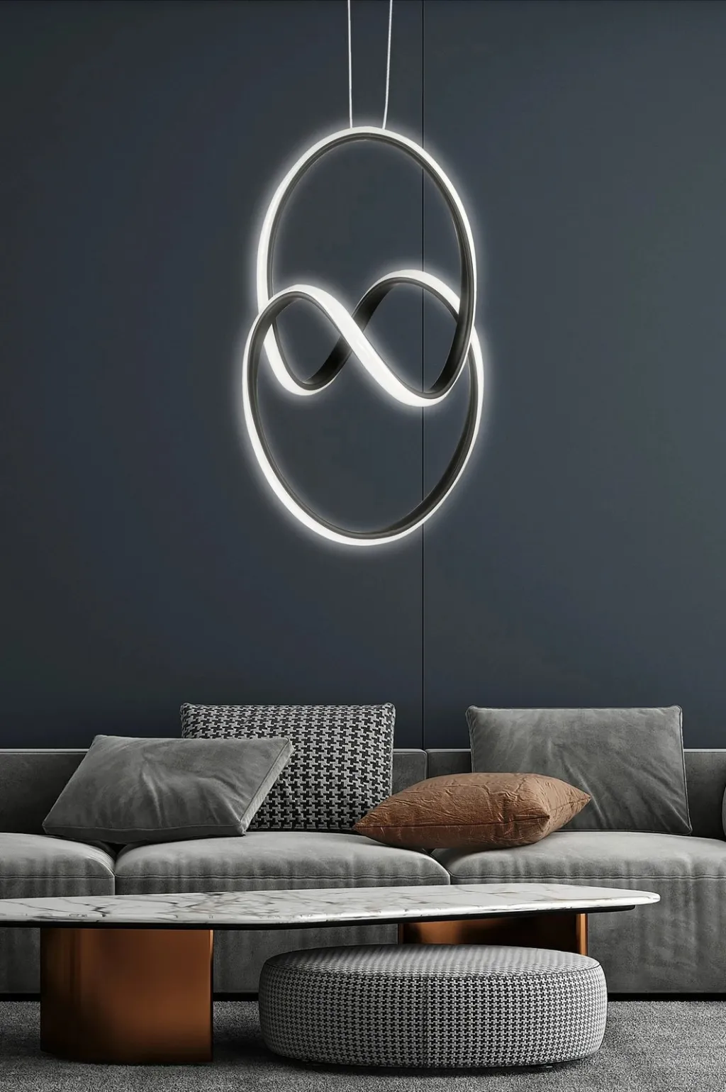 Llambë tavani Opviq Yin Yang, e zezë-bardhë, dritë LED - 1