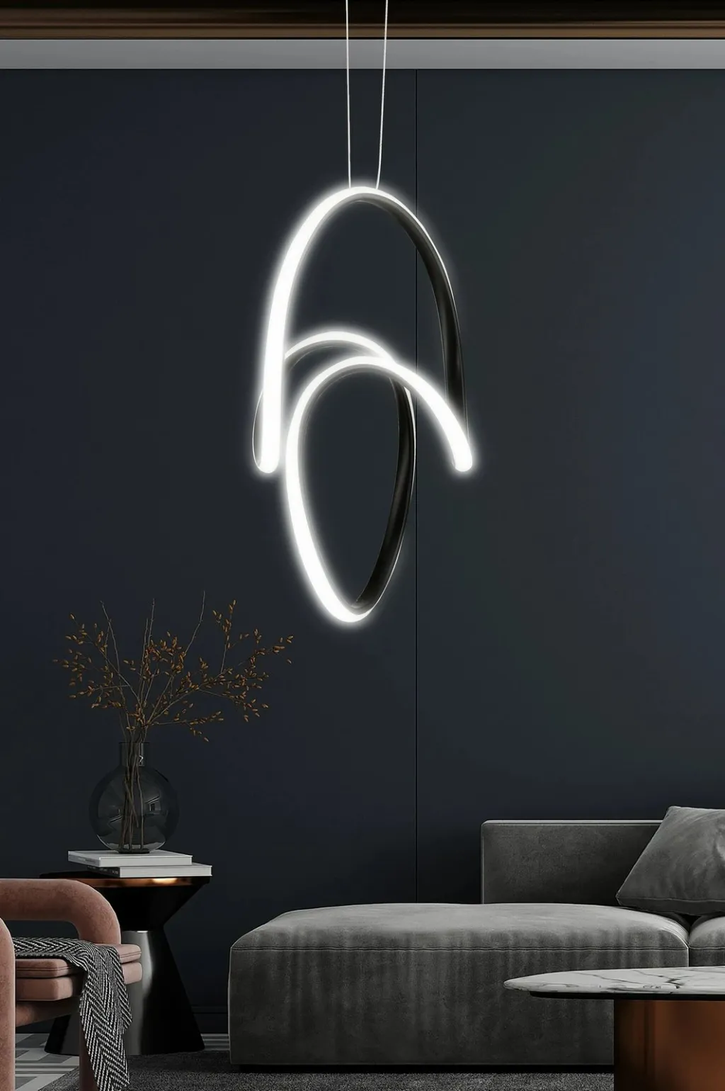 Llambë tavani Opviq Yin Yang, e zezë-bardhë, dritë LED - 2