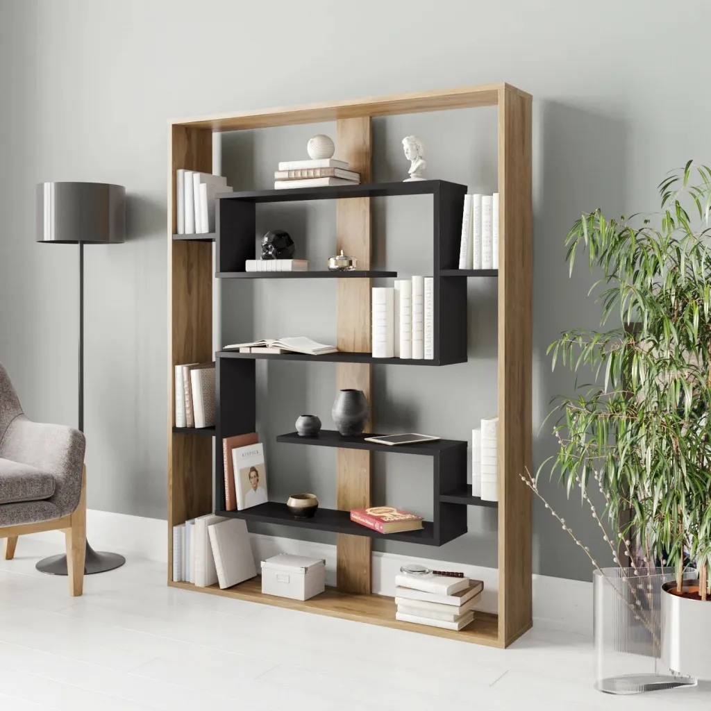 Raft librash Hanah Home, Esteban, ngjyrë e zezë dhe lis, Ud - 1