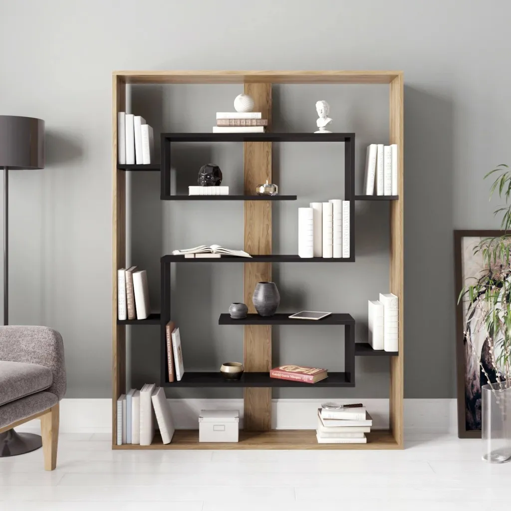 Raft librash Hanah Home, Esteban, ngjyrë e zezë dhe lis, Ud - 2