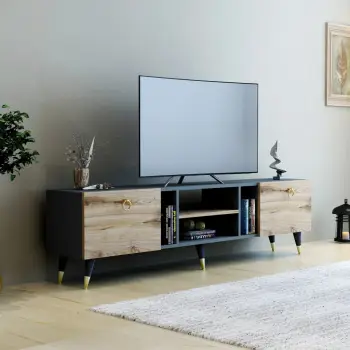 Komodinë për TV Rudy, arrë, antracit