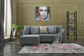 Kënd-sofë krevati Atelier del Sofa, Aydam, kënd majtas, ngjyrë kaltër