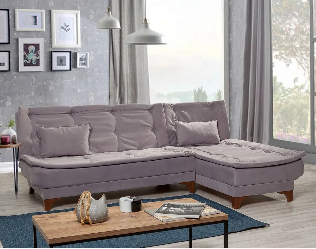 Kënd-sofë krevati Atelier del Sofa, kënd i djathtë, ngjyrë gri - 1