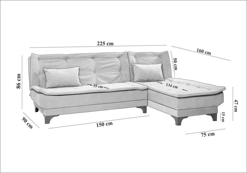 Kënd-sofë krevati Atelier del Sofa, kënd i djathtë, ngjyrë gri - 8