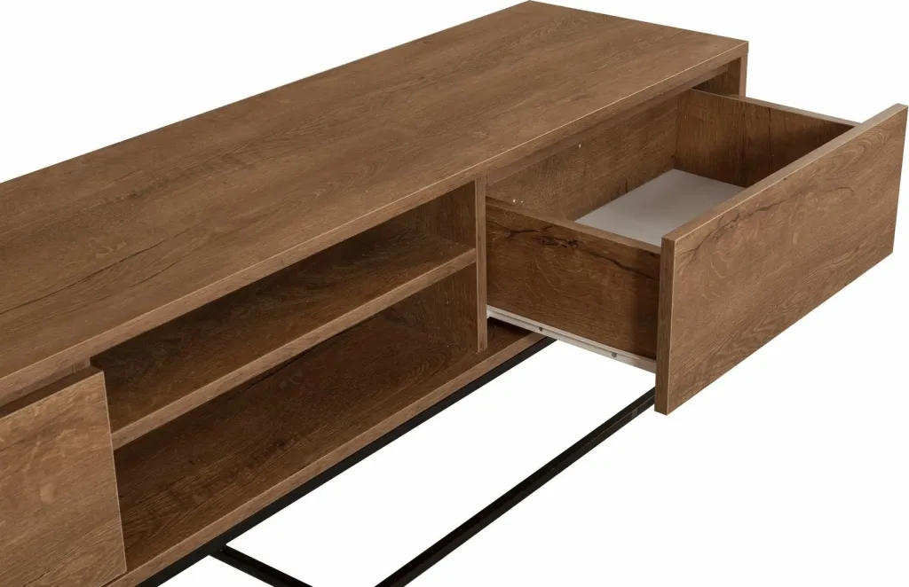 Komodë TV Hanah Home, Rodez 180, ngjyrë arre dhe e zezë - 6