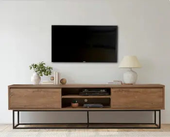Komodë TV Hanah Home, Rodez 180, ngjyrë arre dhe e zezë
