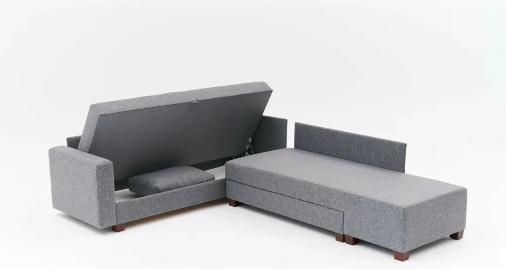Kënd-sofë krevate Atelier del Sofa, Ali majtas, ngjyrë gri - 9