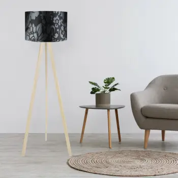 Llambë dyshemeje Opviq, AYD-1216, moderne, e zezë/gri/kafe, 38x140cm